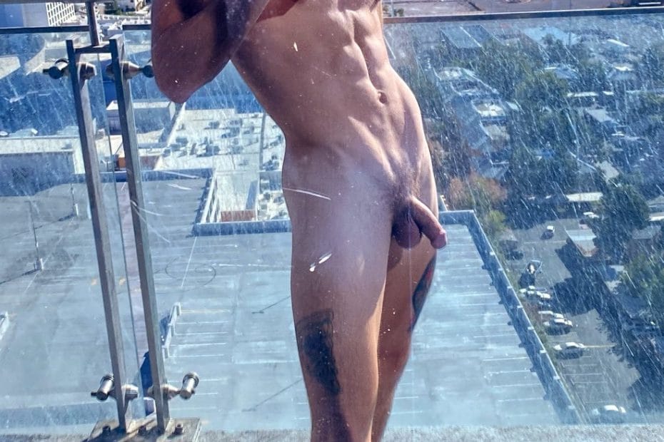 Dick picture on the balcony