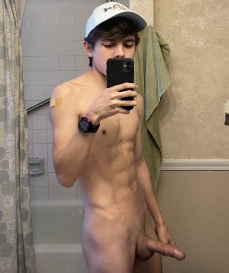 Fit boy with a boner