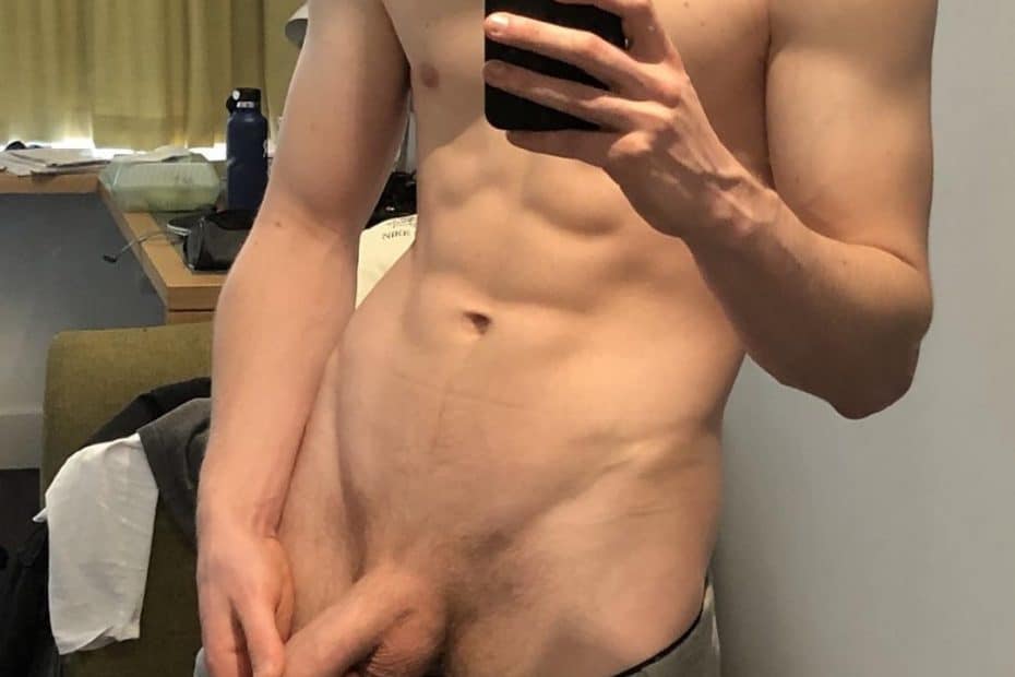 Fit boy with a shaved cock