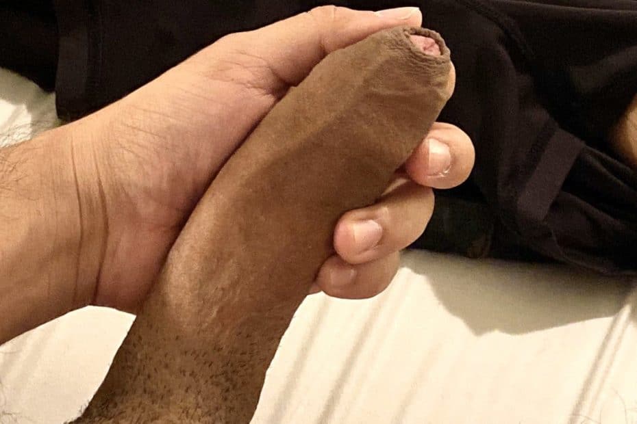 Guy wanking his big dick