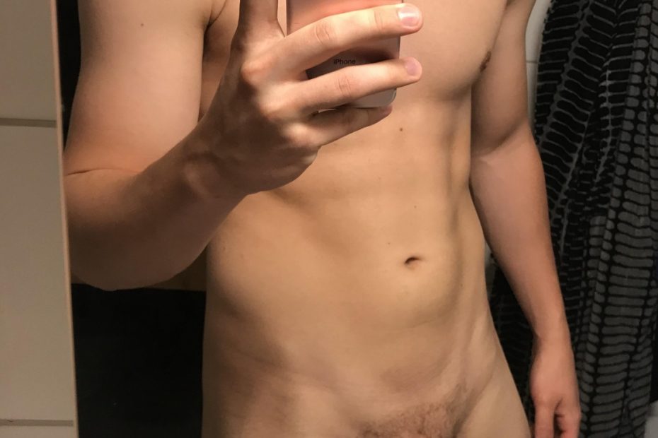 Hung boy taking a selfie