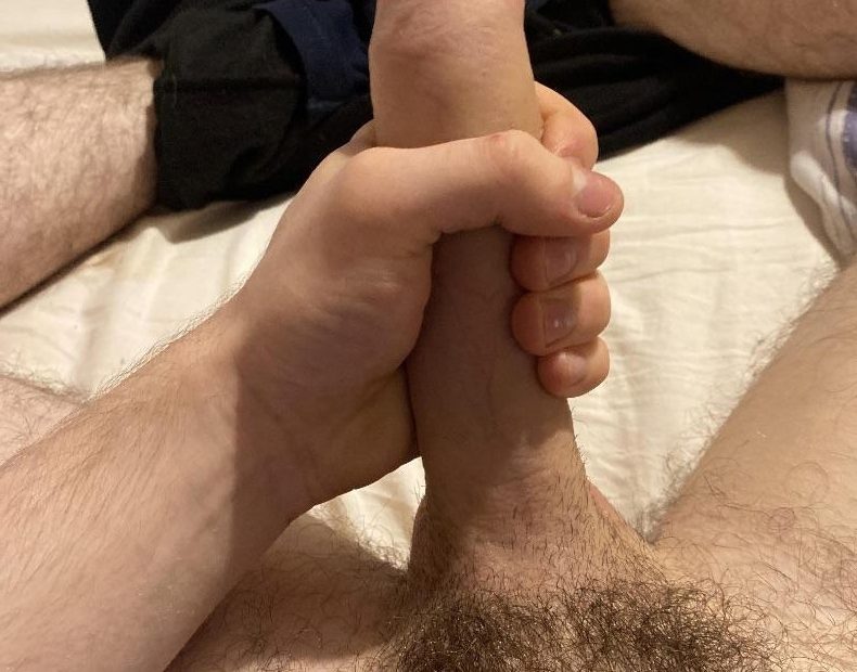 Jerking off long cock