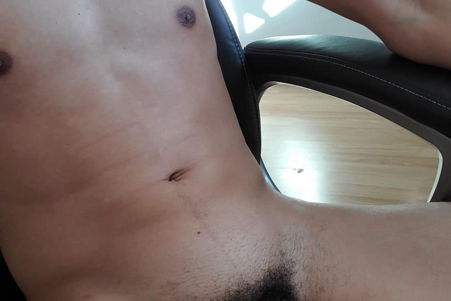 Long cock with black pubes