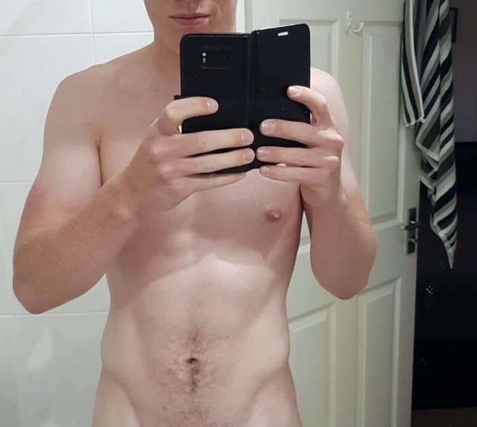 Nude boy with hairy penis