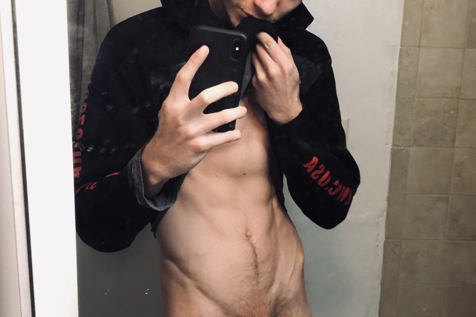 Selfie boy with a long dick