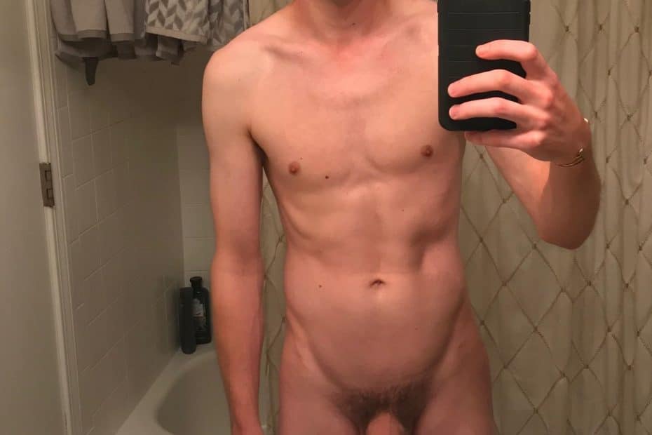 Selfie boy with a thick cock